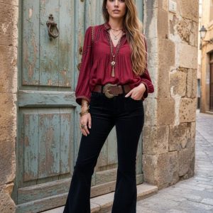 ISA BLUSA BURGUNDY