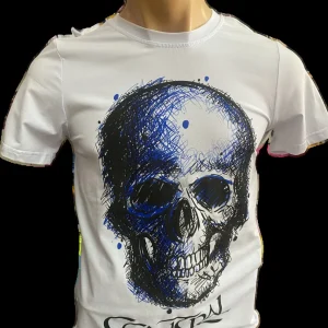 Camiseta caravera azul                                                   *se recomienda  escoger una  talla más de lo habitual *